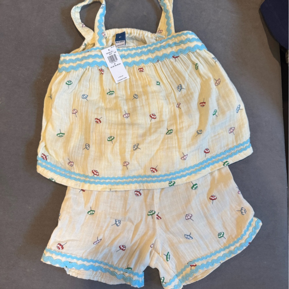 Yellow Embroidered Two-Piece Set